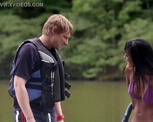 Donnabella mortel showcases her sexy bikini in a freshwater adventure