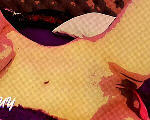 girl masturbates with wet fingers on her pussy