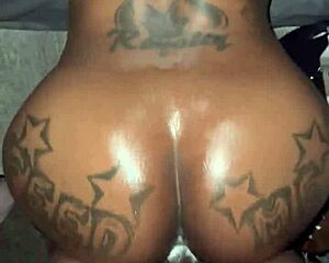 why is that nasty slut gobbling up cum and creampie like a freak