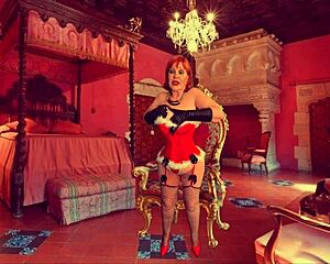 Granny Carmen Claus face fucks while Santa's away.