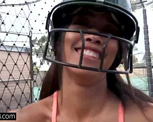 aria skye, that petite asian teen, gets her tight pussy pounded in a group outdoor pov scene.