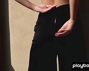 Glamorous naked french diva laura devushcat posing outdoor for playboy