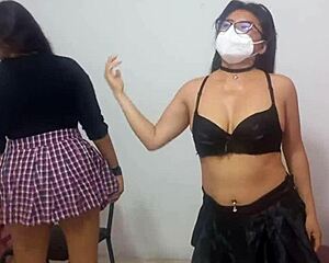 Student and slut friend practice sexy dance to seduce boyfriends!