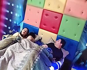 Stepmother Gets Fucked By Stepson While Cuckold Watches Unaware