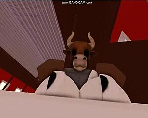 cow girl gets fucked by bull