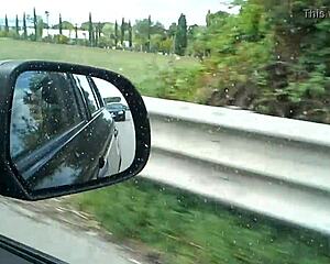 Blonde Housewife Masturbates Intensely In Car While Driving