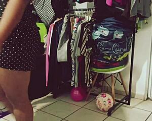 bbw mexican woman cleaning the room