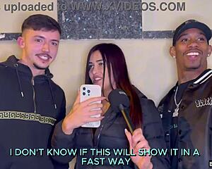 street ends up in a hard amateur threesome - bbc