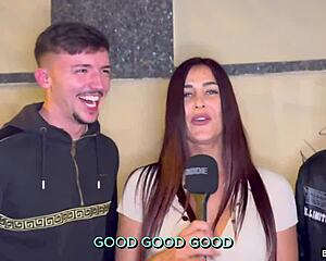 street ends up in a hard amateur threesome - bbc