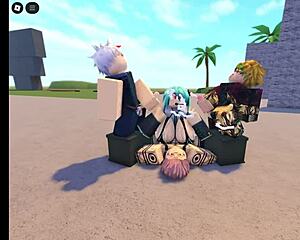 Roblox miku engages in intense group banging sessions