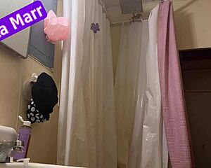 fat and chubby dakota marr showering and lotioning her hairy bush with tattoos, nebraska swinger lifestyle