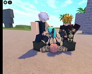 Roblox miku engages in intense group banging sessions