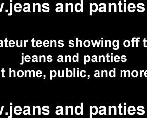 Tiny Panties Teasing In Tight Clothing