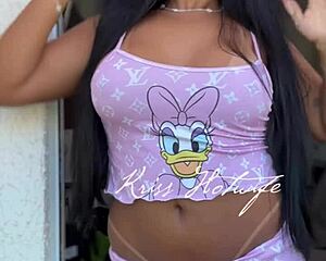 Naked neighbor waits in fan club!