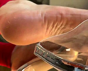 Teasing Bare Feet in Transparent Heels?