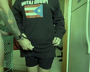 Latina chats and gets involved in homemade video.