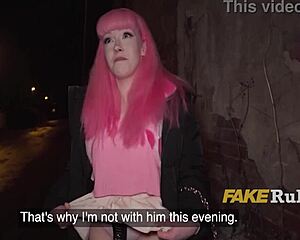 pink-haired euro slut unlocked and pounded in prague, cash for sex