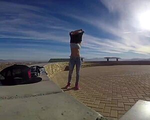 giving a blowjob in a public cave