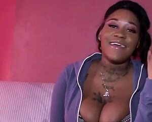 ebony milf with big ass and tits in casting interview showing off