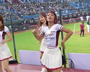 sexy baseball cheerleaders dancing with perfect bodies