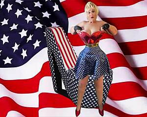 granny carmen masturbates on flag day