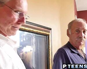 Blonde Teen Teases Two Experienced Cocks