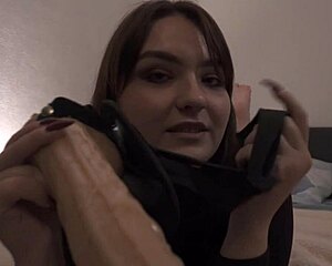 Curvy Brunette Milf Performs Pegging with Jerk Off Instructions