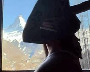 exhibitionist 18 years old girlfriend exposed in lingerie