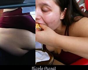 Watch piggy gain weight intensely while teasing during study