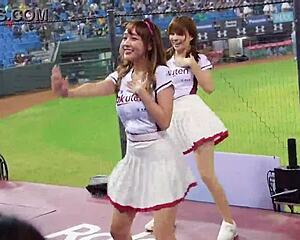 sexy baseball cheerleaders dancing with perfect bodies