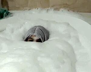 cyno enjoys solo bubble bath fun 😊