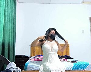 Busty Executive Flaunts Vagina In White Dress Sensual Moves