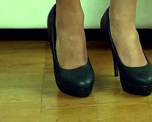 sensual delight with blonde in heels and jeans