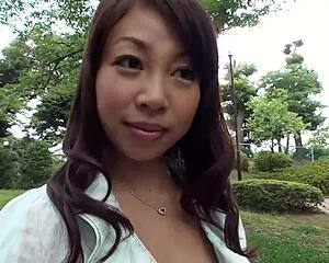 small japanese teen chats with stranger for public pov blowjob and swallow in uncensored jav