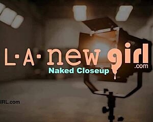 an adorable teen brunette, just 18+, sits on the sofa during her casting interview, displaying her sexy body for the photoshoot with her father-in-law and uncle watching.