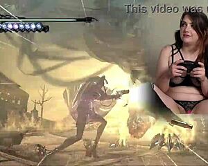 Lovense connected gaming sexy bimbo plays Bayonetta episode 5!!