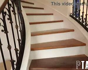 Alona catches stepdad fucking lily and joins the threesome at grad party!