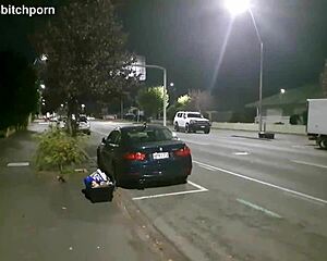 Brazen Kiwi Trashy Bitch Pissed On in Plain View on Sidewalk as Motorist Yells Out