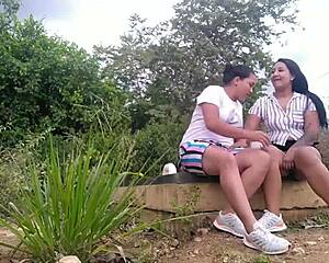 Wow, Latina Gives Oral In Public Park!