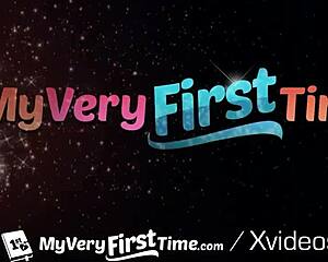 Teen Brunette's First Cumshot on Camera