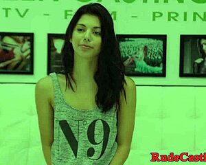 Young casting amateur doggystyled in closeup