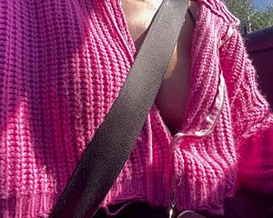 italian horny big tits milf artemisia love flashing her juicy tits while driving around