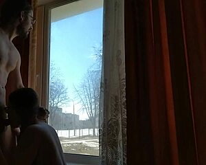 Helga Bosk, let's have risky sex by the window while people walk by, she said