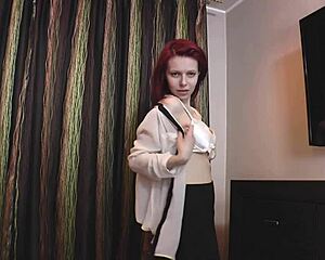 she's teasing in white thongs with her tits out