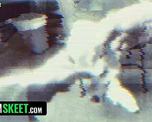 Hot chick with big tits gets caught stealing and pays pervy guard with a creampie 😏