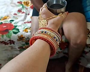 Daughter-in-law delivers water to father-in-law and returns changed