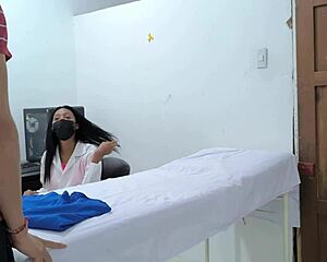 mulata gives sensual massage in the room