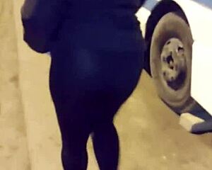 Mature big ass in see-through leggings!