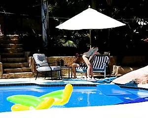 emma haize at poolside in huge cock pov scene