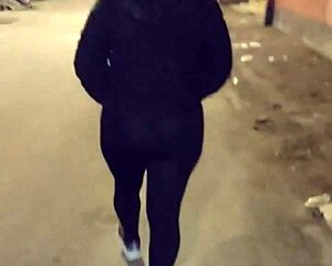 Mature big ass in see-through leggings!